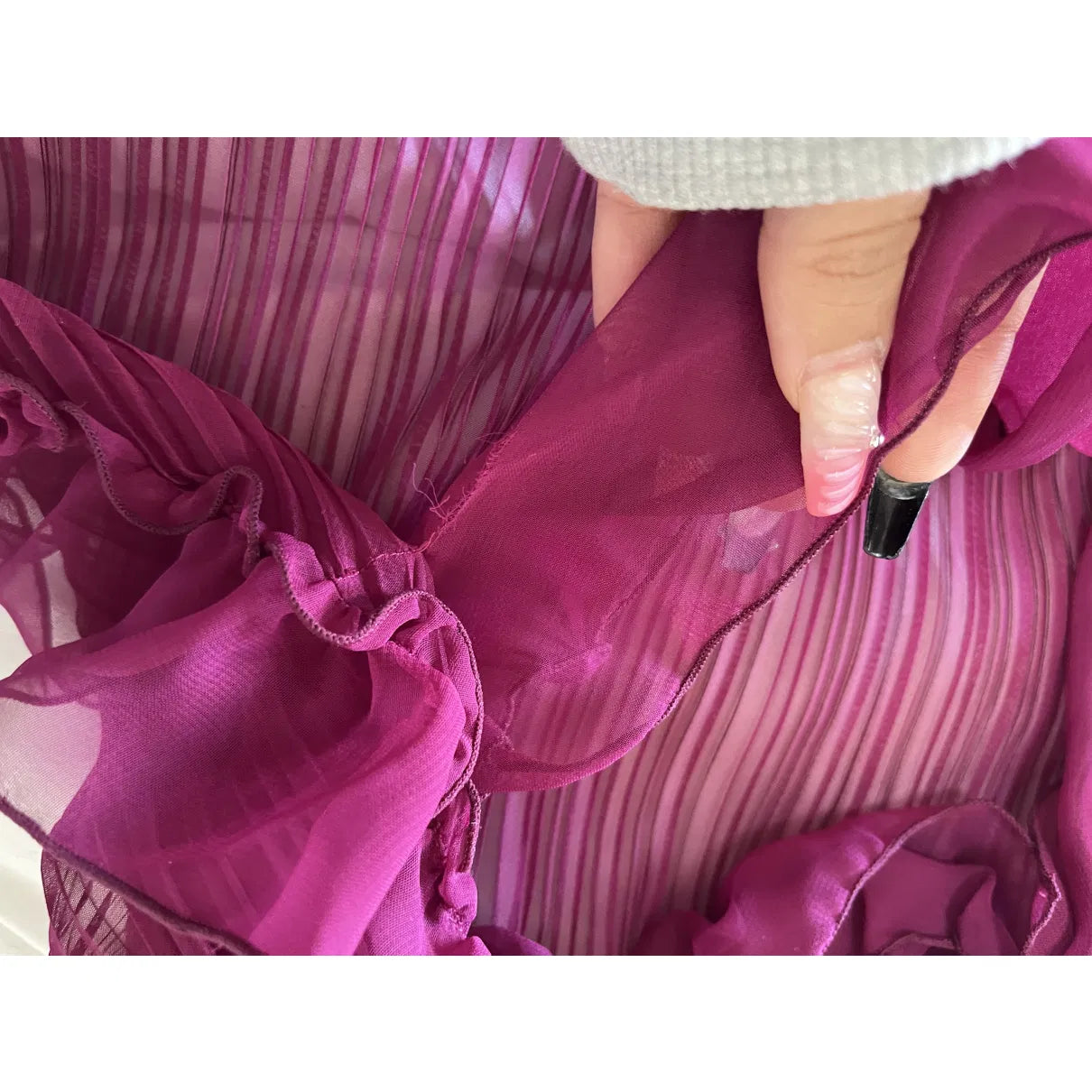 Pleated scarf bolero in purple