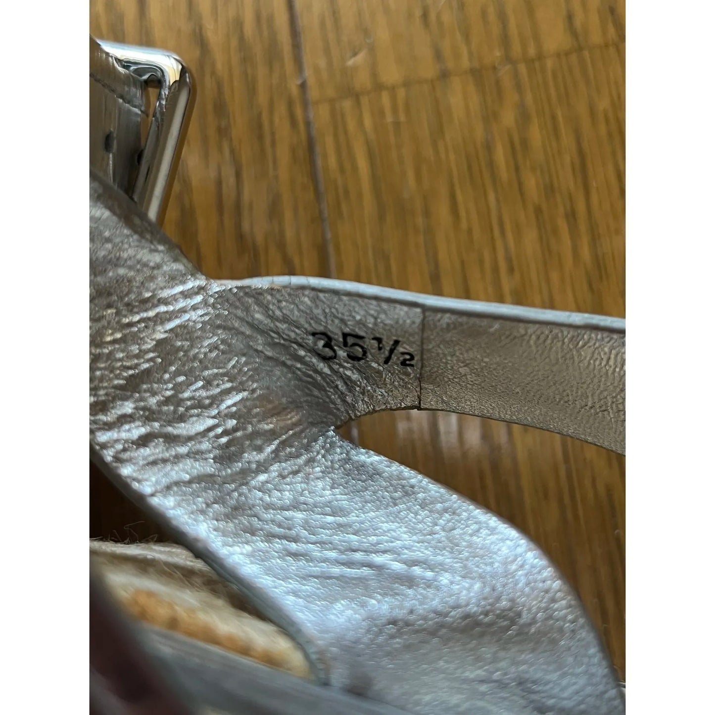 Silver platform espadrilles