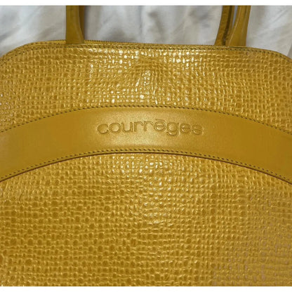 Yellow croc-effect leather bag
