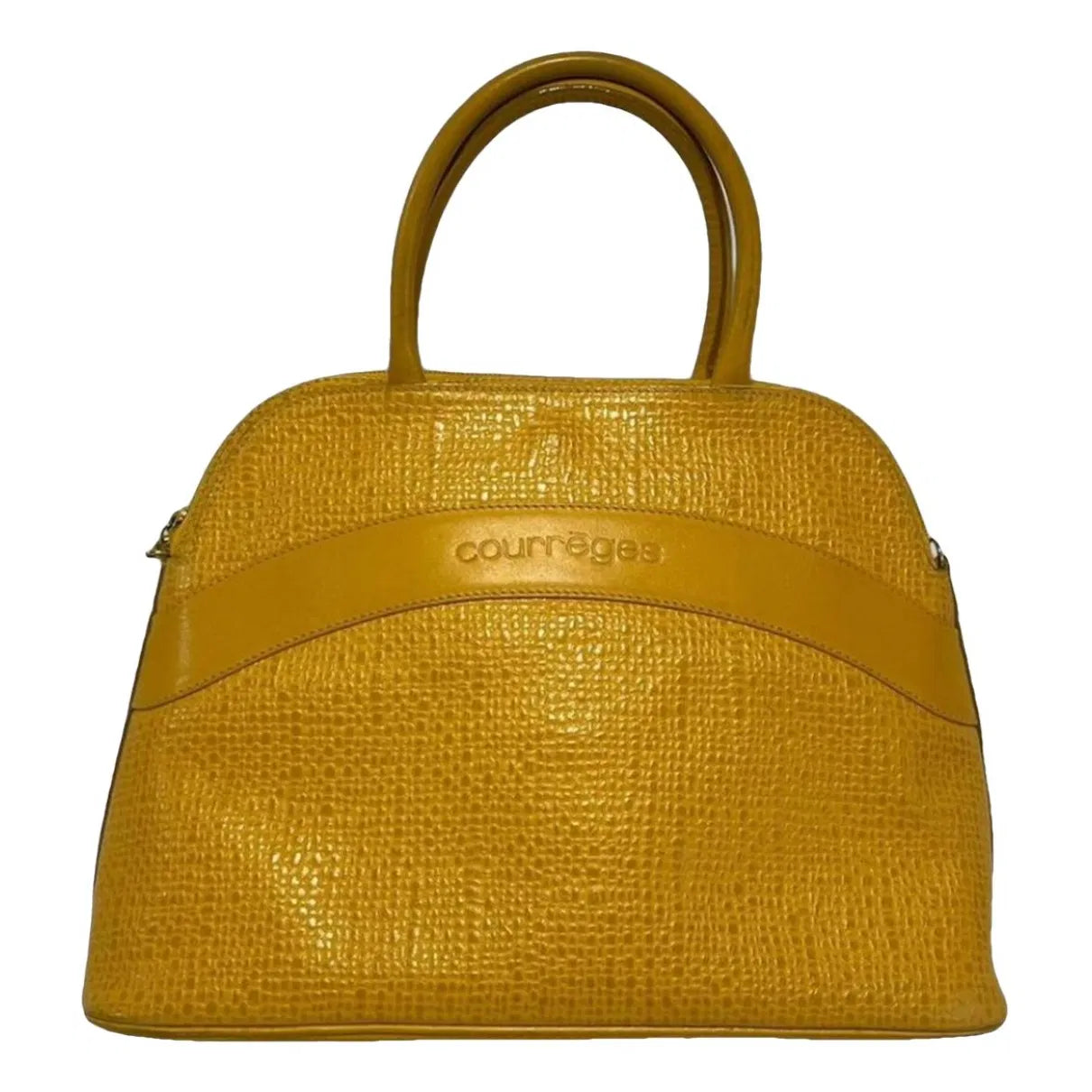 Yellow leather handbag