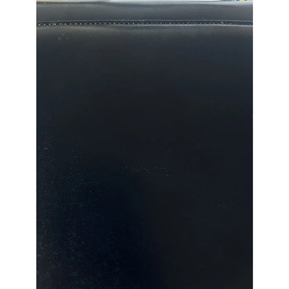 Navy leather bag with gold hardware