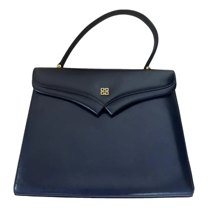 Blue leather handbag