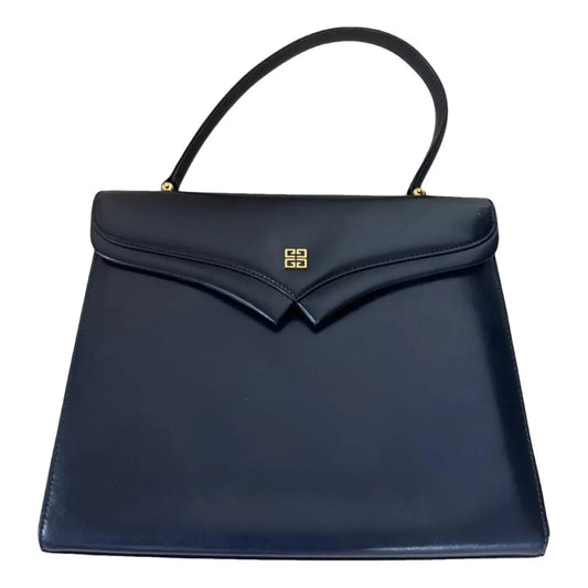 Blue leather handbag
