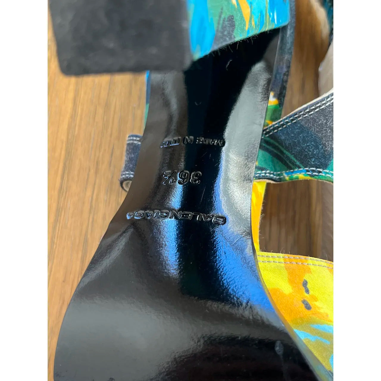 Beach-print silk slingbacks