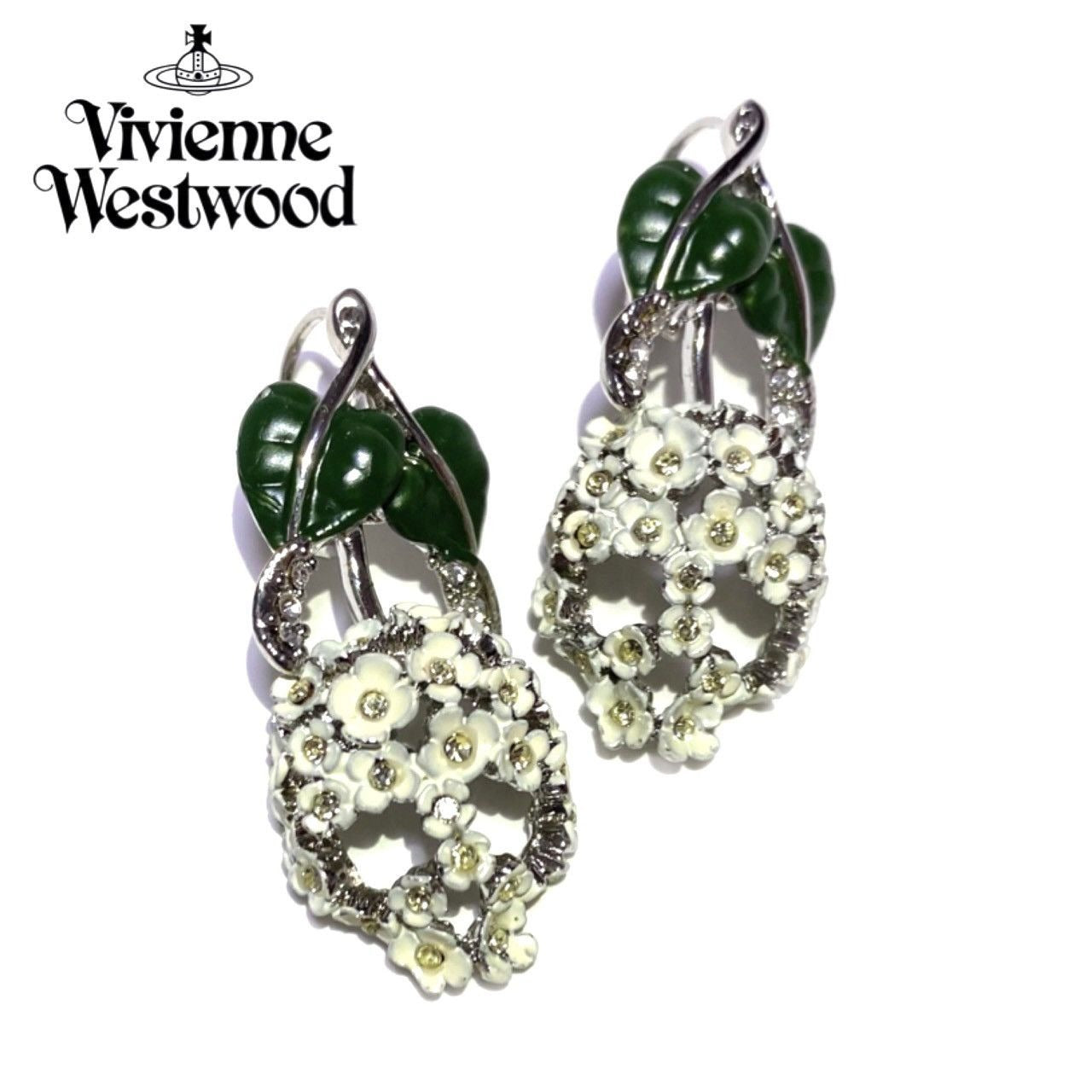 Skull and flower earrings