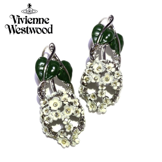 Skull and flower earrings