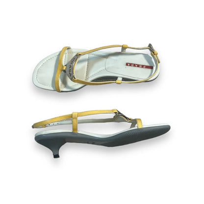 Linea Rossa kitten mules in yellow