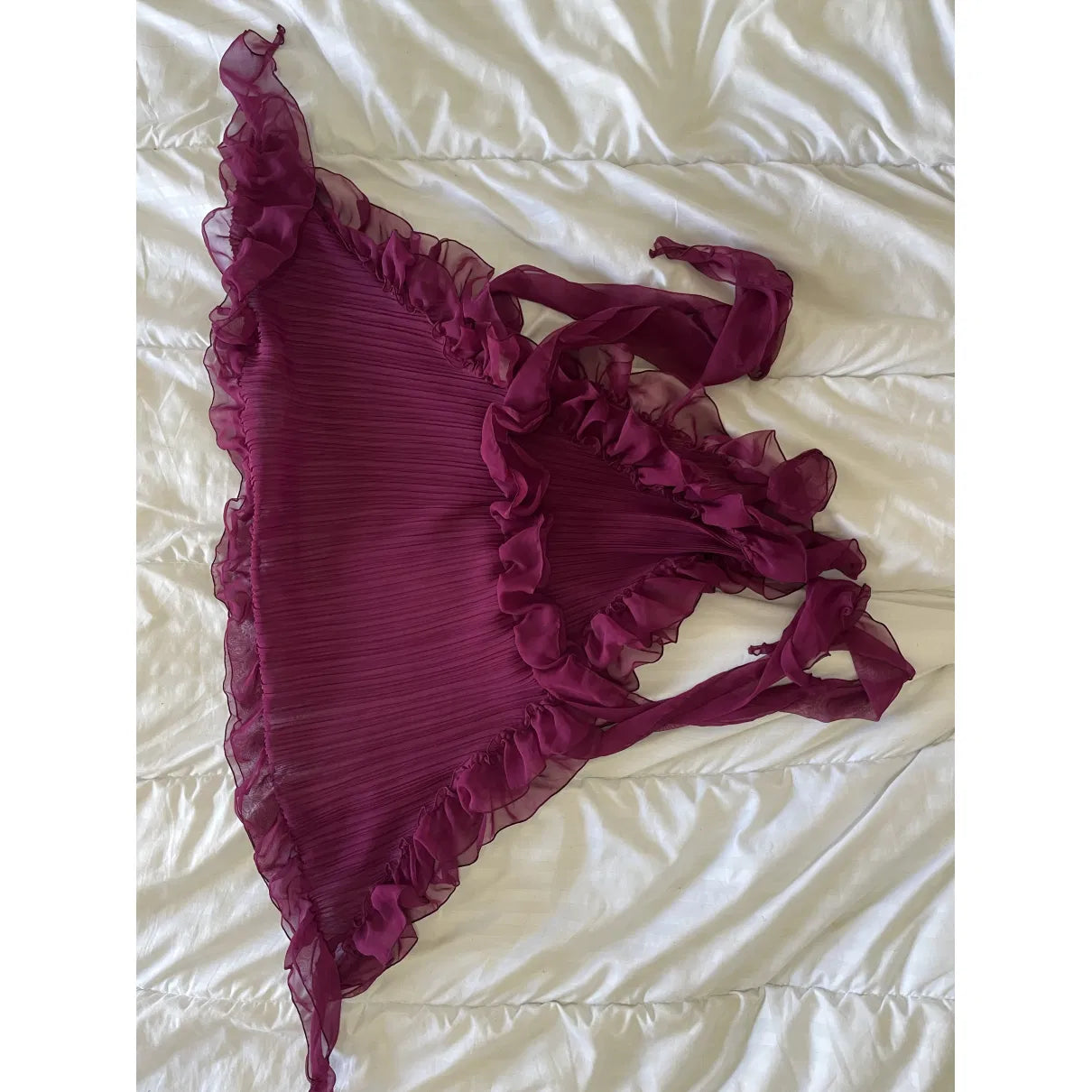 Pleated scarf bolero in purple