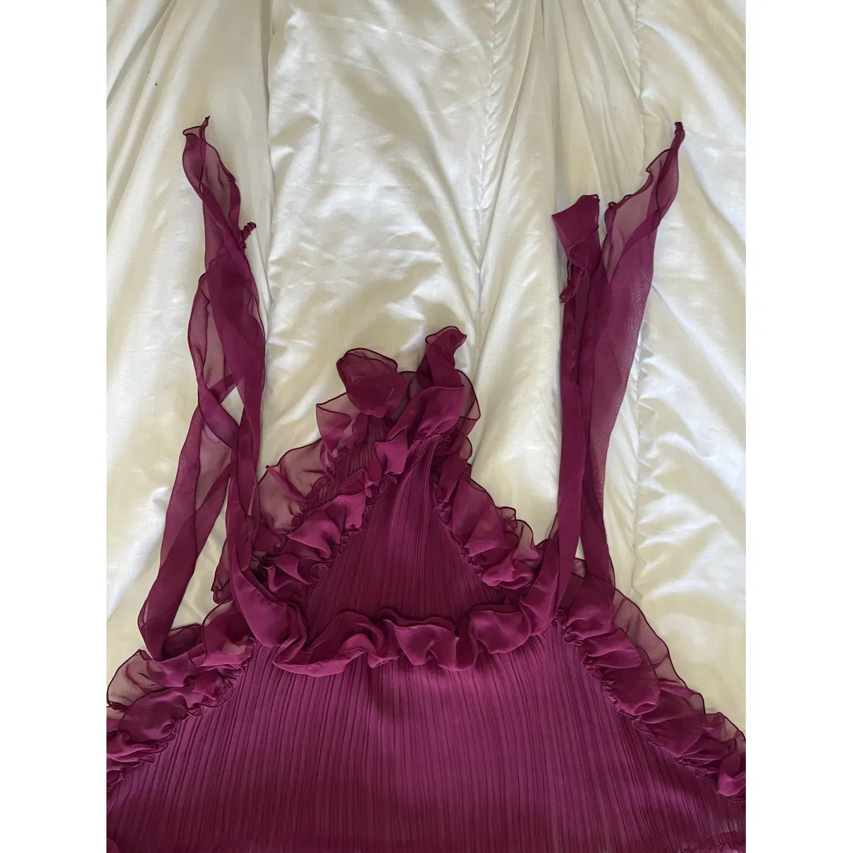 Pleated scarf bolero in purple