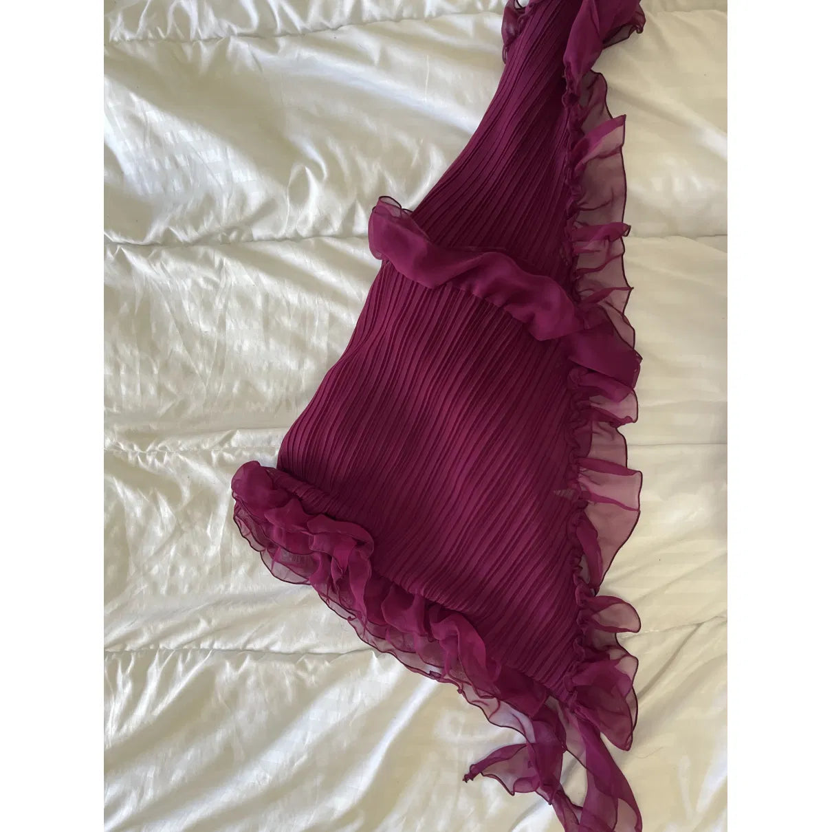 Pleated scarf bolero in purple