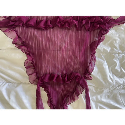 Pleated scarf bolero in purple