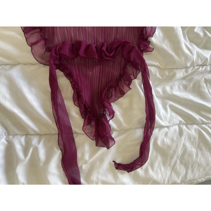 Pleated scarf bolero in purple