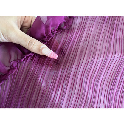 Pleated scarf bolero in purple