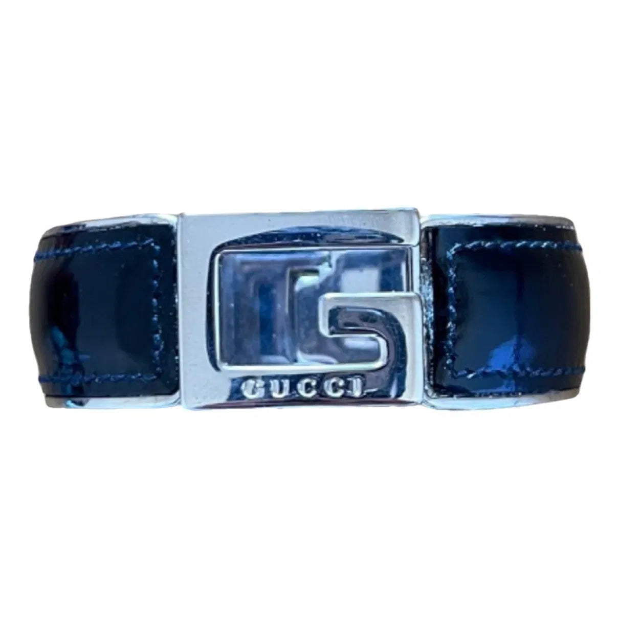 Leather bracelet in black and silver