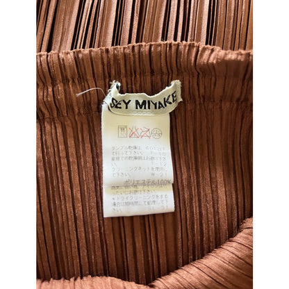 Pleated maxi skirt in brown