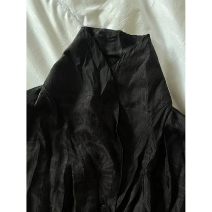 Pleated maxi dress in black