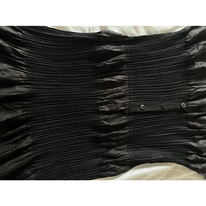 Pleated maxi dress in black