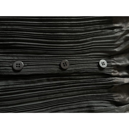 Pleated maxi dress in black
