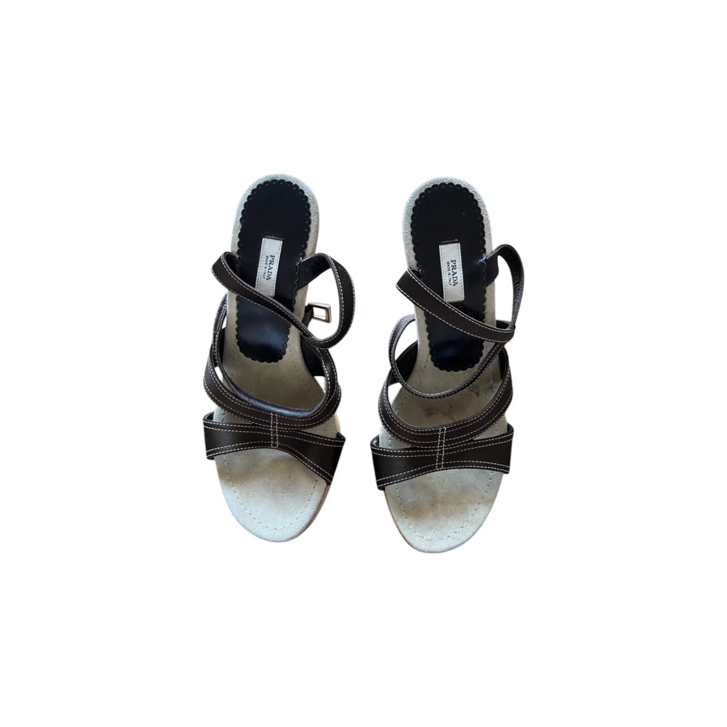 Platform mules in dark brown