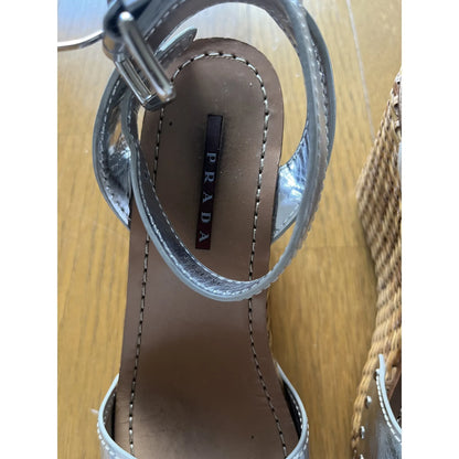 Silver platform espadrilles