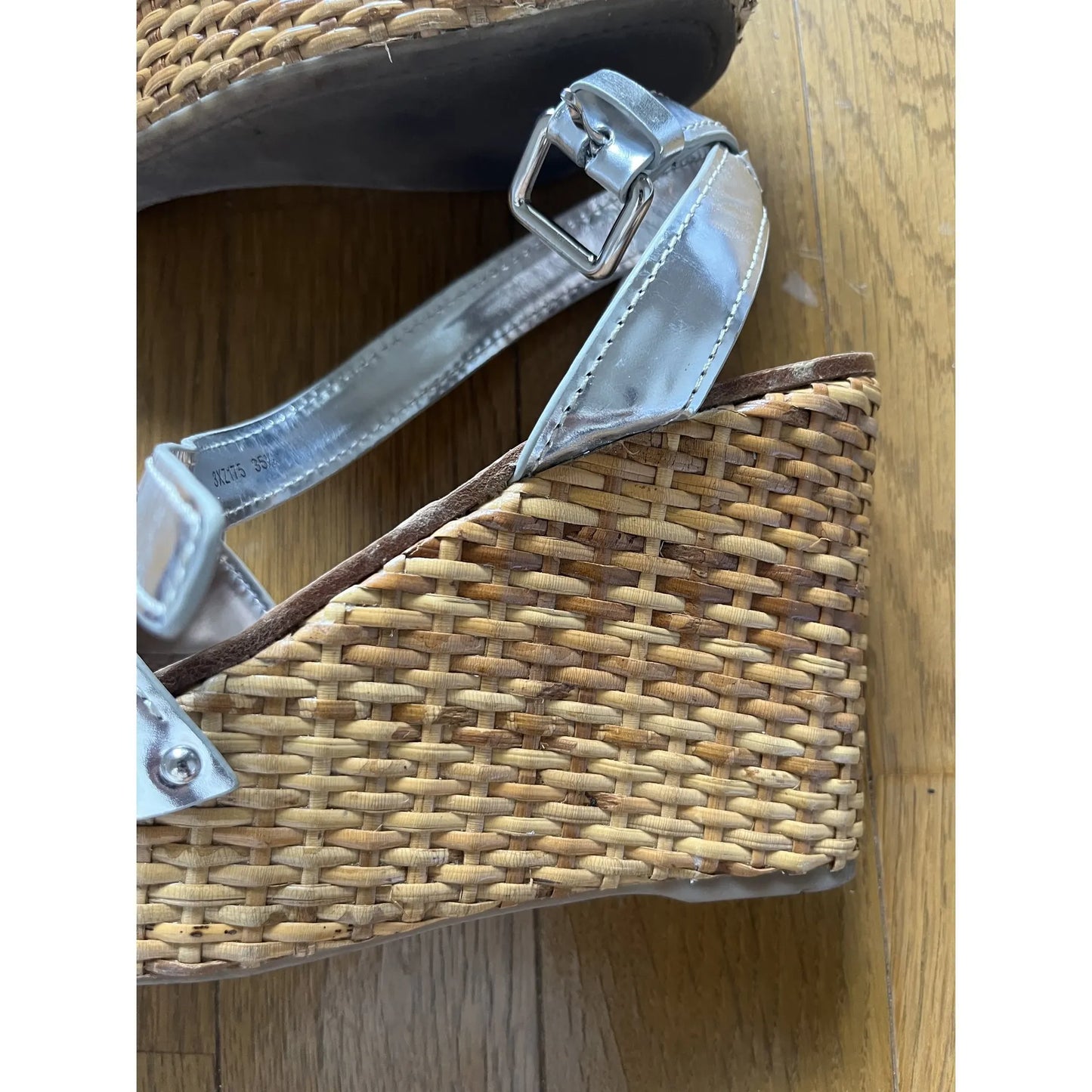 Silver platform espadrilles