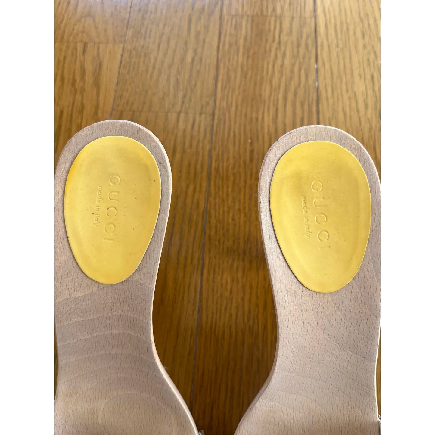 Monogram denim mules in brown