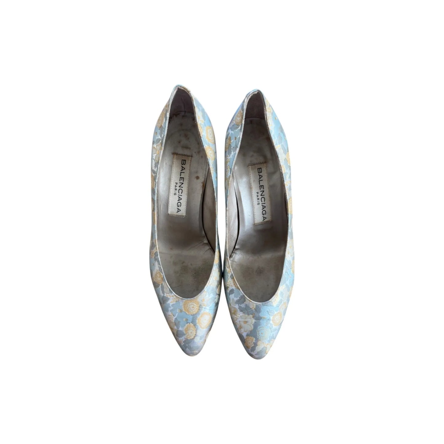 Floral print pumps in silver