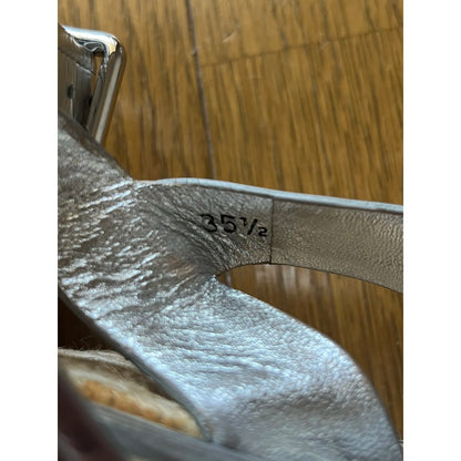 Silver platform espadrilles