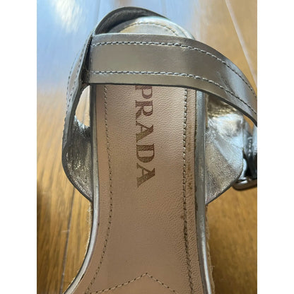 Silver platform espadrilles
