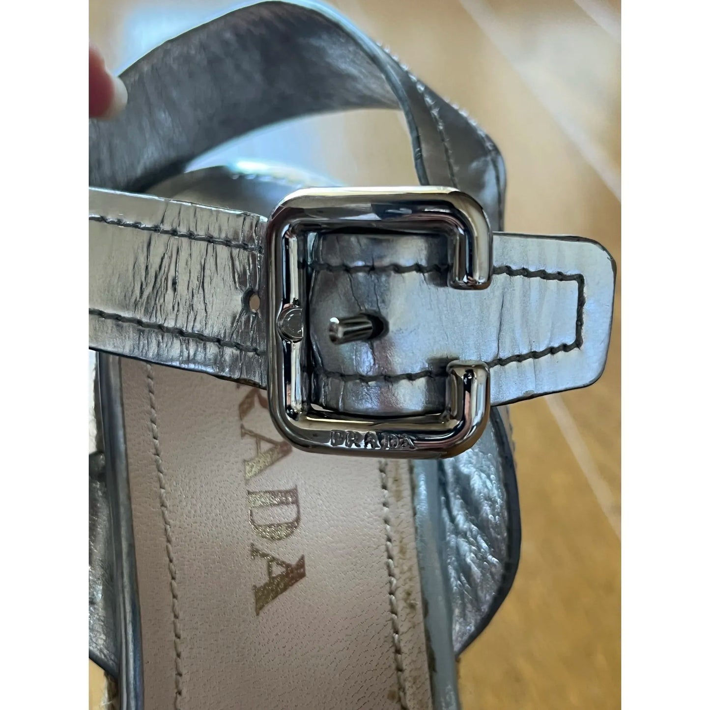 Silver platform espadrilles