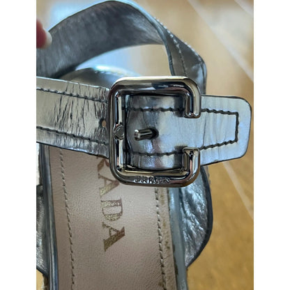 Silver platform espadrilles