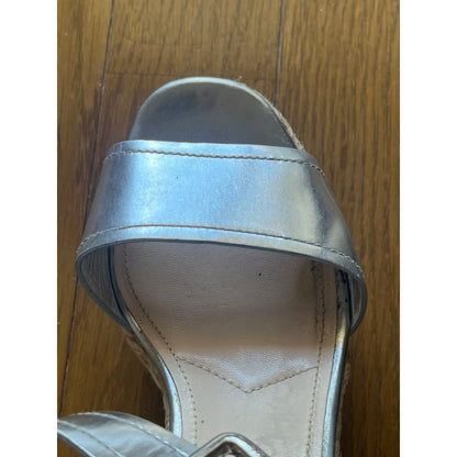 Silver platform espadrilles